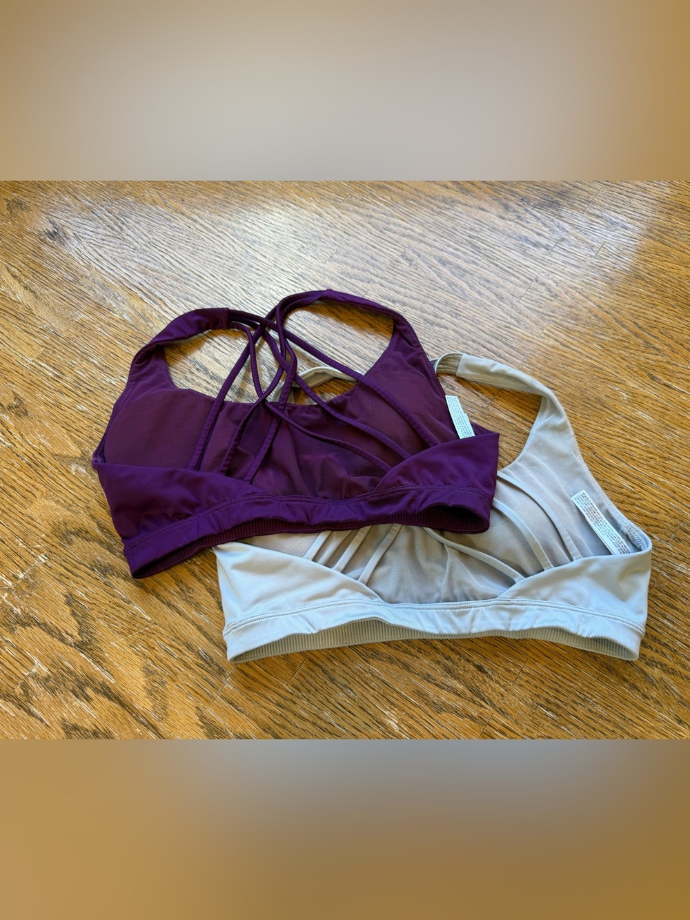 Victoria’s Secret VSX Criss-Cross Bra Tops (2) Silver/Dark Pink